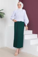 Vêtements hijab VERT JUPE PLISSÉE À TAILLE ÉLASTIQUE T 502	