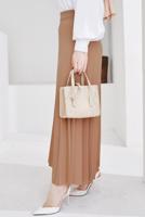 Vêtements hijab BRUN JUPE PLISSÉE À TAILLE ÉLASTIQUE T 702