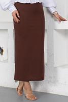 Tesettür giyim KAHVE BELİ LASTİKLİ KALEM ETEK T 802