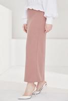 Tesettür giyim PUDRA BELİ LASTİKLİ KALEM ETEK T 802