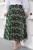 Vêtements hijab VERT JUPE PLISSÉE À MOTIFS T 1454