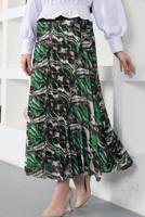 Vêtements hijab VERT JUPE PLISSÉE À MOTIFS T 1454