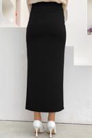 Tesettür giyim SİYAH BELİ LASTİKLİ KALEM ETEK T 4701-1