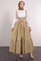 Hijab clothing BROWN SALOPETTE DRESS WITH TIED WAIST T 60042