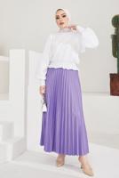 Vêtements hijab POURPRE JUPE PLISSÉE À TAILLE ÉLASTIQUE T 8354