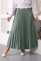 Vêtements hijab VERT JUPE PLISSÉE À TAILLE ÉLASTIQUE T 8354