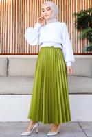 Vêtements hijab VERT JUPE PLISSÉE À TAILLE ÉLASTIQUE T 8354