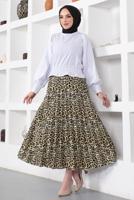 Vêtements hijab TABA JUPE PLISSÉE MOTIF LÉOPARD T 9354