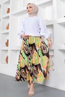 Vêtements hijab VERT JUPE PLISSÉE MOTIF T 9454
