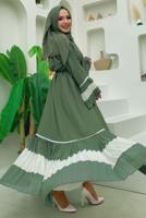 Hijab clothing GREEN FRILLED OVERCOAT T 4547