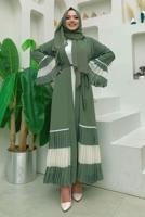 Hijab clothing GREEN FRILLED OVERCOAT T 4547