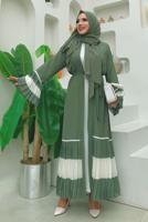Hijab clothing GREEN FRILLED OVERCOAT T 4547