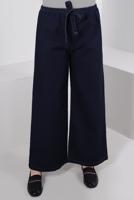 Tesettür giyim LACİVERT BELİ LASTİKLİ GENİŞ PAÇA PANTOLON T 0215