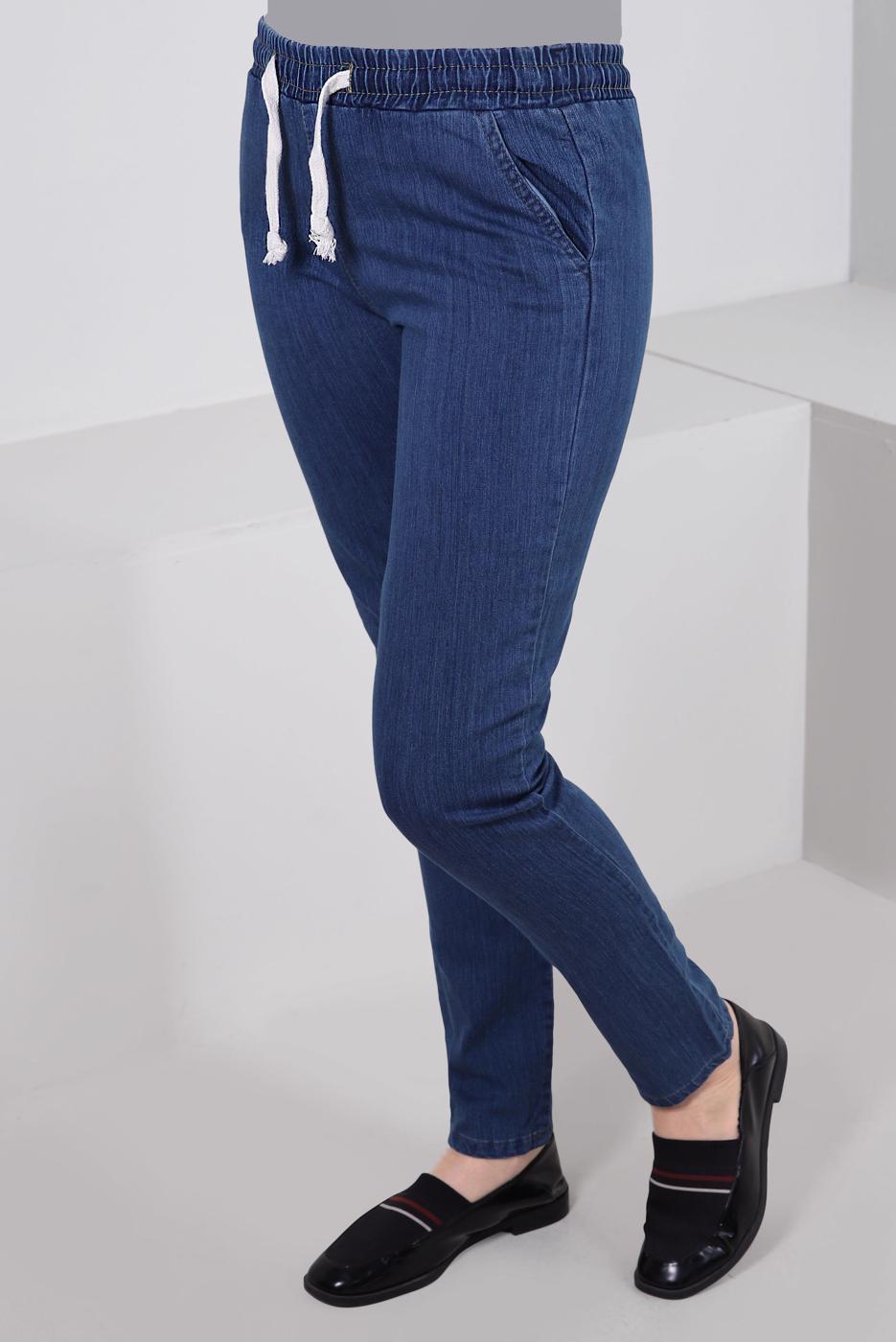 Tesettür giyim LACİVERT BELİ LASTİKLİ DAR PAÇA PANTOLON T 0315