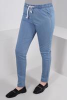 Tesettür giyim MAVİ BELİ LASTİKLİ DAR PAÇA PANTOLON T 0315