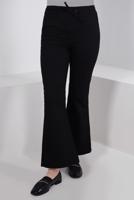 Tesettür giyim SİYAH İSPANYOL PAÇA DENİM PANTOLON T 0405