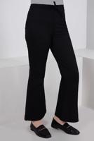 Tesettür giyim SİYAH İSPANYOL PAÇA DENİM PANTOLON T 0405