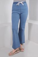 Tesettür giyim MAVİ İSPANYOL PAÇA DENİM PANTOLON T 0405