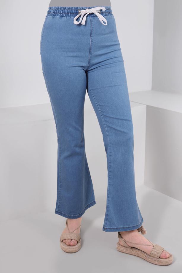 Tesettür giyim MAVİ İSPANYOL PAÇA DENİM PANTOLON T 0405 - TRENDTESETTÜR