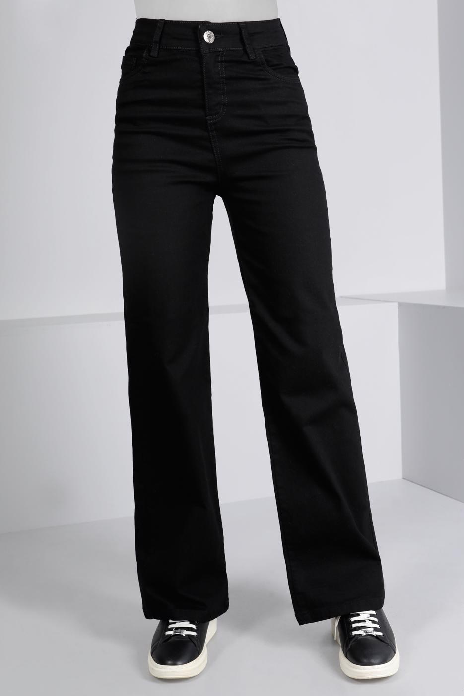 Tesettür giyim SİYAH BOL KESİM DENİM PANTOLON T 0505