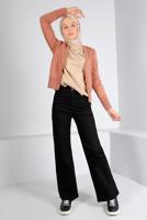 Tesettür giyim SİYAH BOL KESİM DENİM PANTOLON T 0505