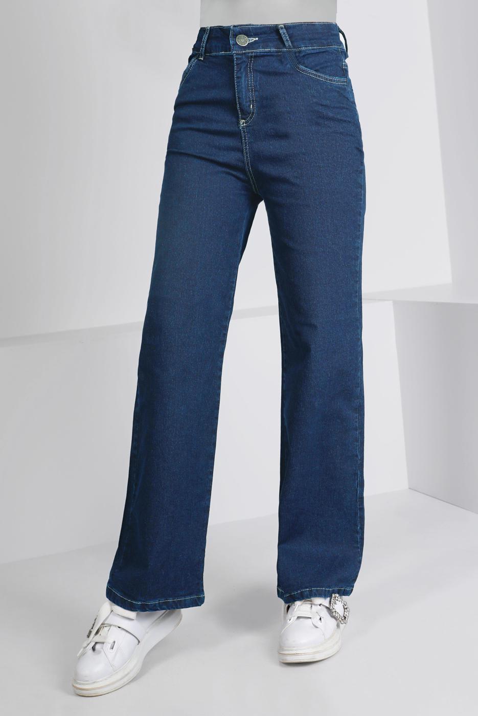 Tesettür giyim LACİVERT BOL KESİM DENİM PANTOLON T 0505