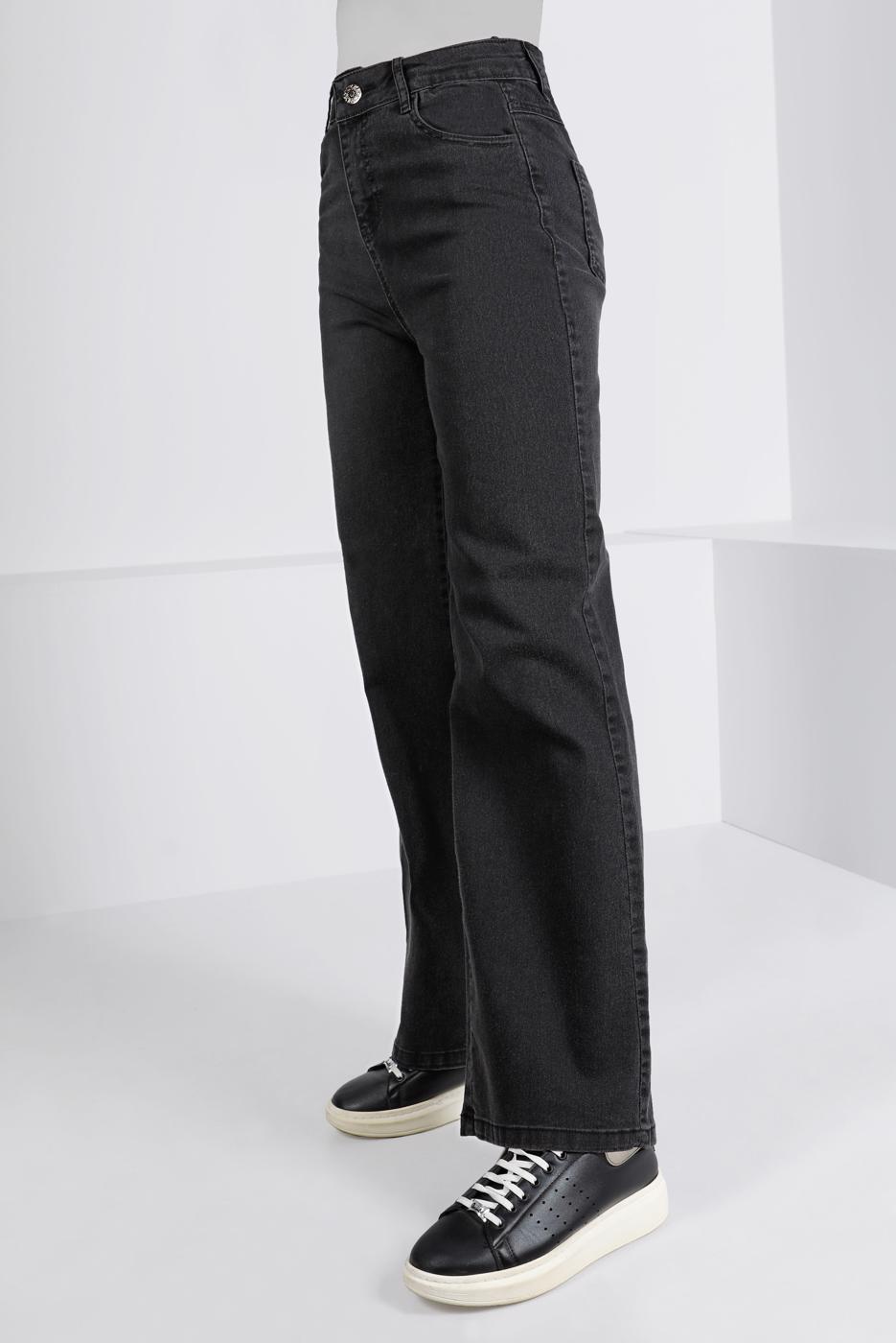 Tesettür giyim GRİ BOL KESİM DENİM PANTOLON T 0505