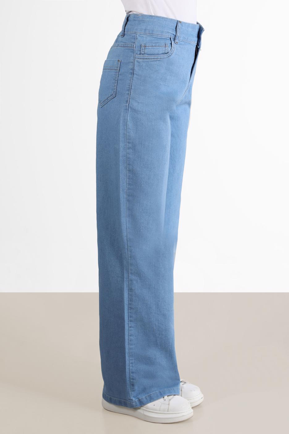 Tesettür giyim MAVİ BOL KESİM DENİM PANTOLON T 0505