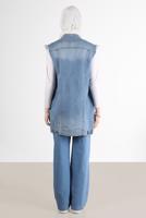 Tesettür giyim MAVİ BOL KESİM DENİM PANTOLON T 0505