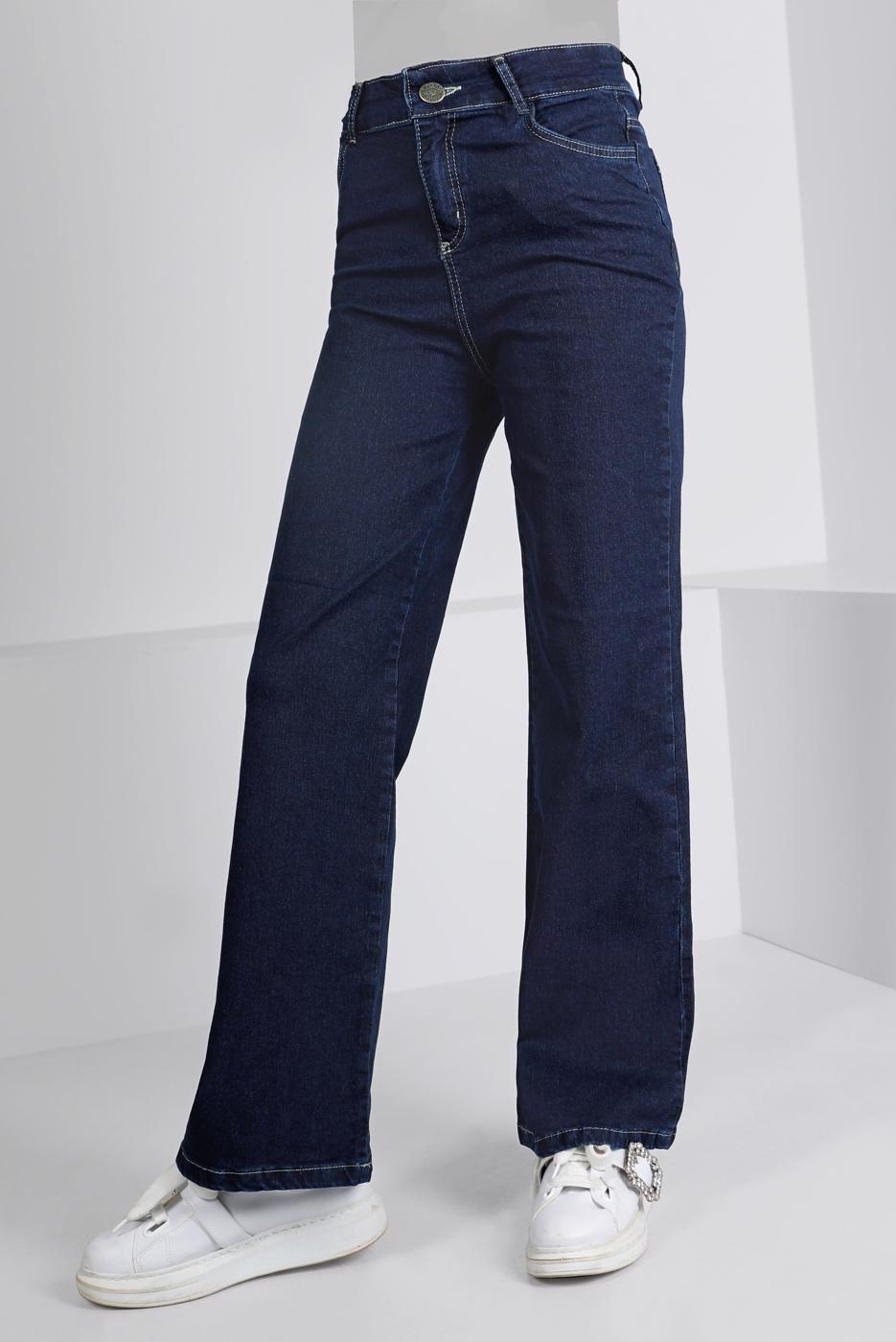 Tesettür giyim LACİVERT BOL KESİM DENİM PANTOLON T 0505