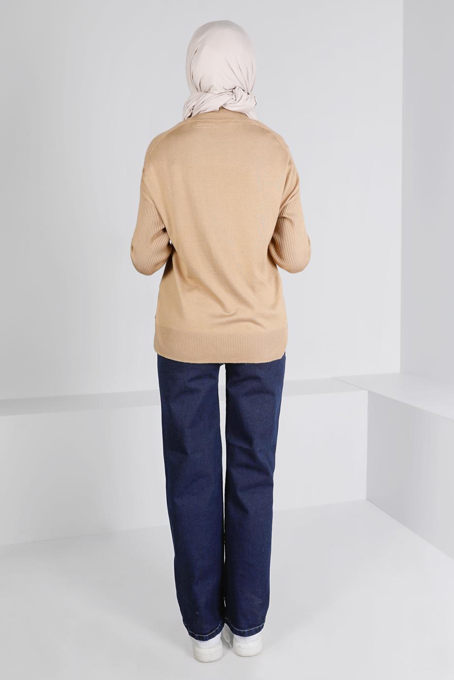 Tesettür giyim LACİVERT BOL KESİM DENİM PANTOLON T 0505