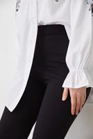 Vêtements hijab NOIR PANTALON FLARE À TAILLE ÉLASTIQUE T 602