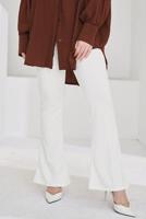 Vêtements hijab CRÈME PANTALON FLARE À TAILLE ÉLASTIQUE T 602