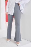 Tesettür giyim GRİ İSPANYOL PAÇA BELİ LASTİKLİ PANTOLON T 602