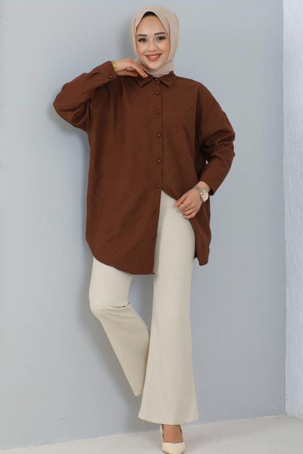 Vêtements hijab  FLARE PANTS WITH ELASTIC WAIST T 602 - TRENDTESETTÜR