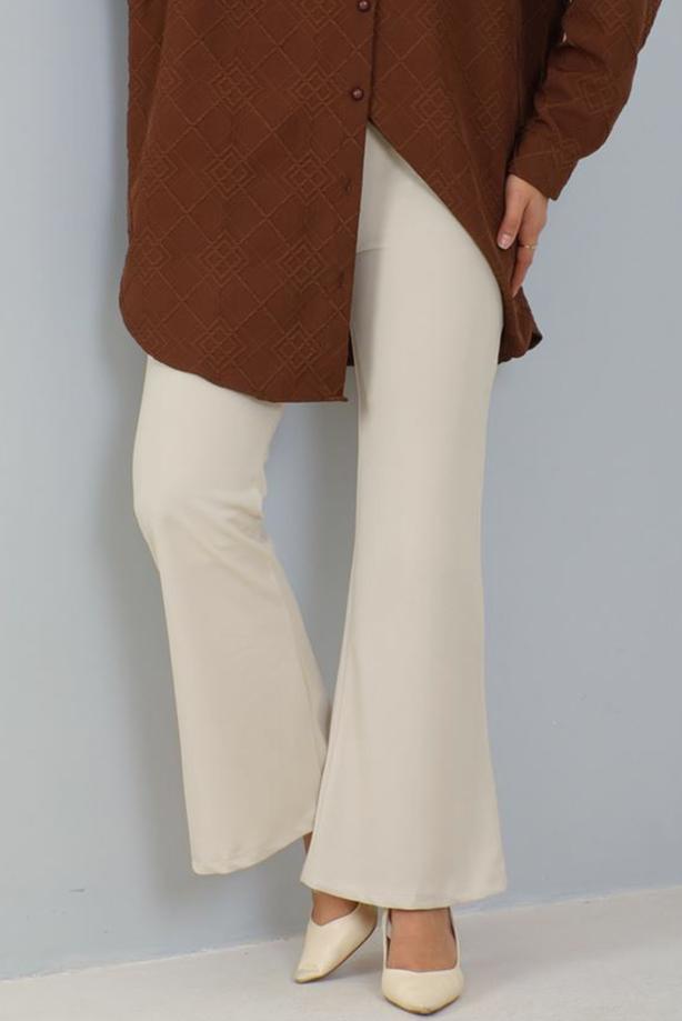 Vêtements hijab  FLARE PANTS WITH ELASTIC WAIST T 602 - TRENDTESETTÜR