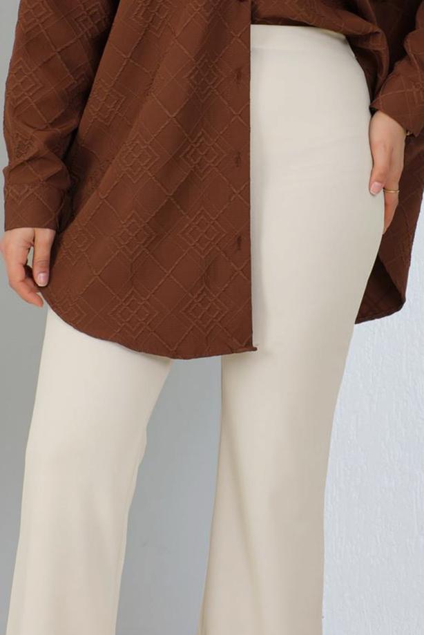 Vêtements hijab  FLARE PANTS WITH ELASTIC WAIST T 602 - TRENDTESETTÜR