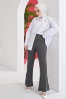 Vêtements hijab GRIS PANTALON FLARE À TAILLE ÉLASTIQUE T 602