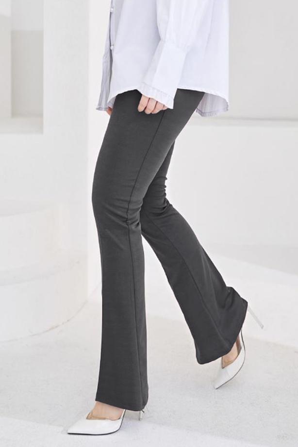 Tesettür giyim GRİ İSPANYOL PAÇA BELİ LASTİKLİ PANTOLON T 602 - TRENDTESETTÜR