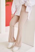 Tesettür giyim VİZON İSPANYOL PAÇA BELİ LASTİKLİ PANTOLON T 602