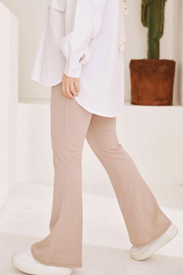 Vêtements hijab  FLARE PANTS WITH ELASTIC WAIST T 602 - TRENDTESETTÜR