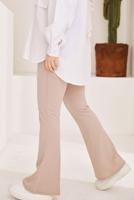 Tesettür giyim VİZON İSPANYOL PAÇA BELİ LASTİKLİ PANTOLON T 602