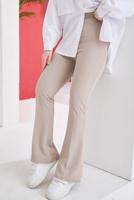 Hijab clothing BEIGE FLARE PANTS WITH ELASTIC WAIST T 602