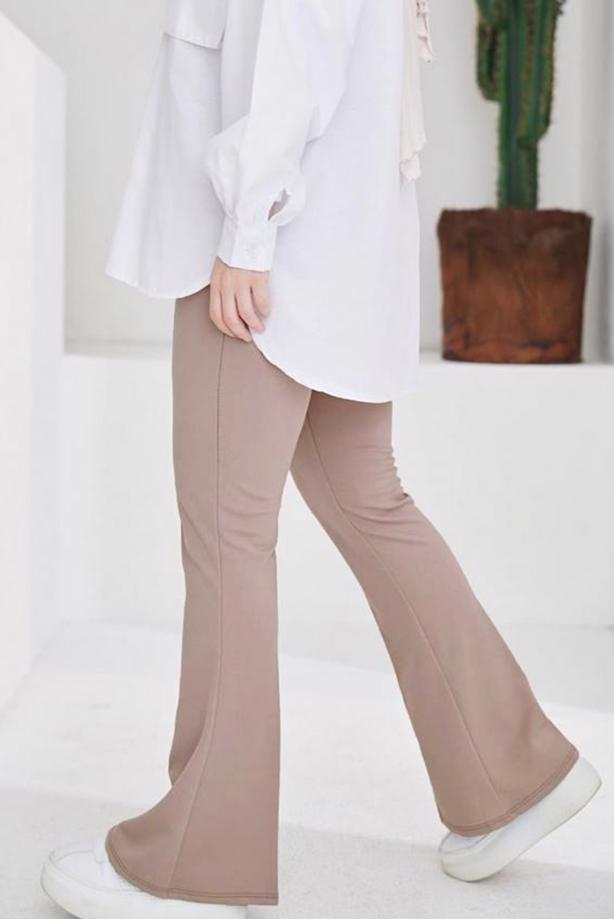 Vêtements hijab  FLARE PANTS WITH ELASTIC WAIST T 602 - TRENDTESETTÜR