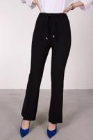 Tesettür giyim SİYAH BELİ BAĞCIKLI İSPANYOL PAÇA PANTOLON T 20001 