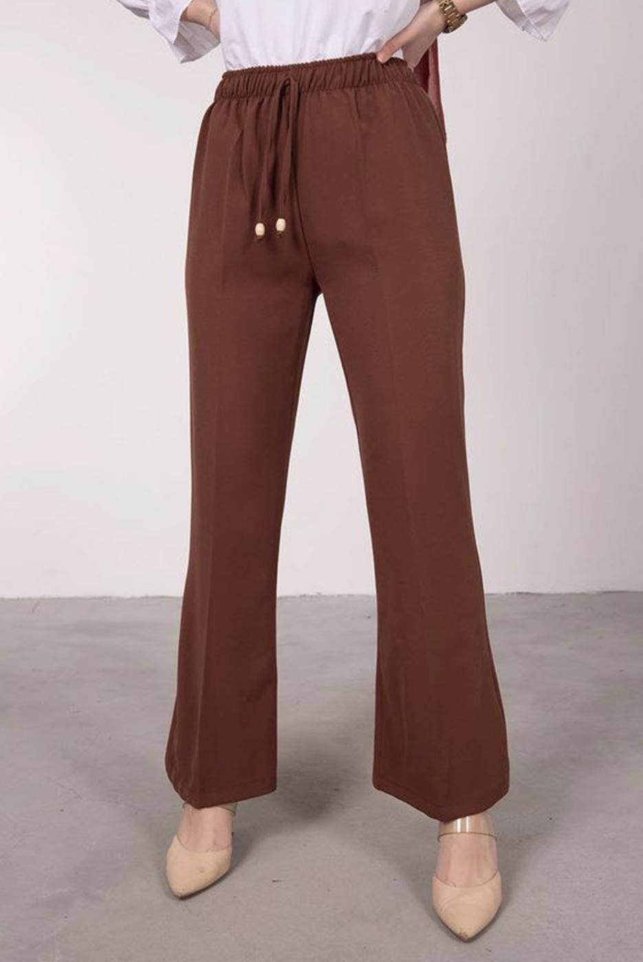 Vêtements hijab BRUN PANTALON ÉVASÉ À LACETS T 20001