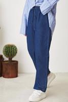 Hijab clothing BLUE ELASTIC WAIST PANTS WITH TIE DETAIL T 2601
