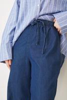 Hijab clothing BLUE ELASTIC WAIST PANTS WITH TIE DETAIL T 2601