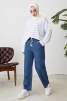 Hijab clothing BLUE POCKET DETAIL TIED PANTS T 3601