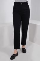 Tesettür giyim SİYAH BELİ LASTİKLİ DENİM PANTOLON T 6105